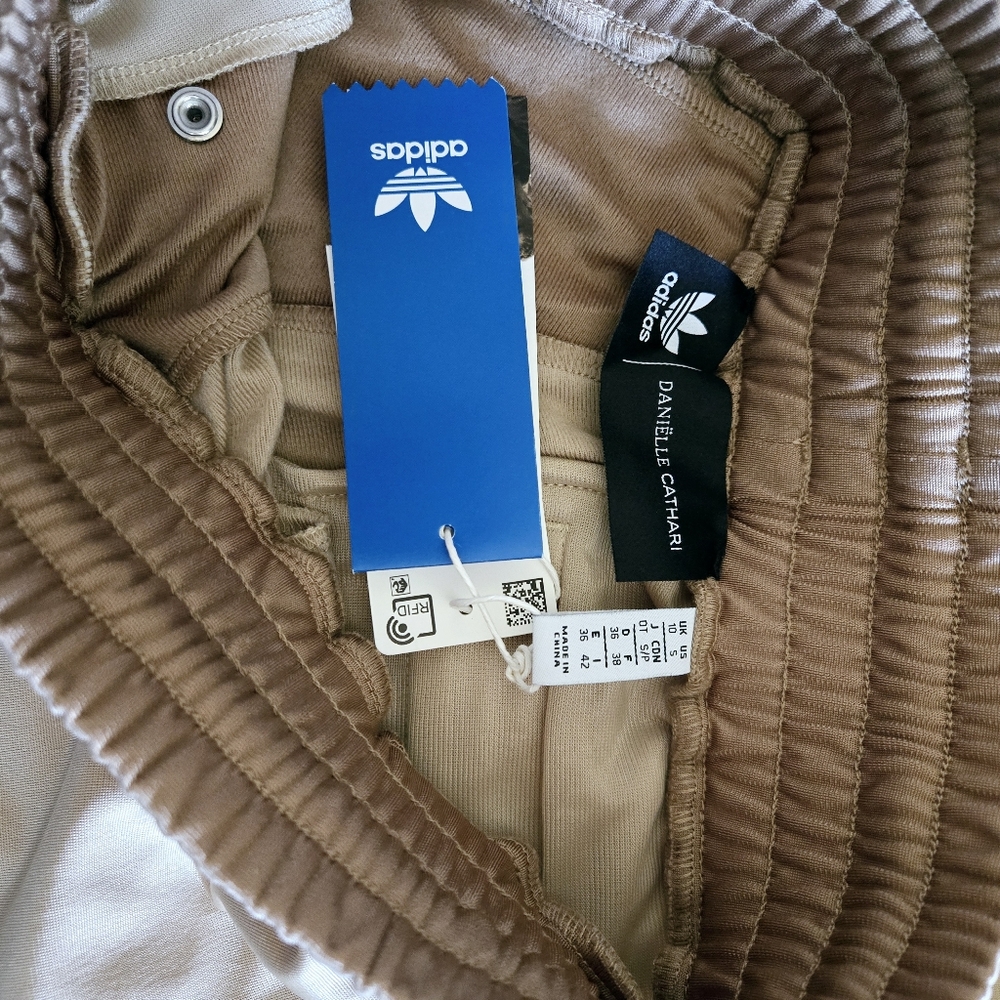 Adidas x Danielle Cathari Loose-Fit Wide Track Pants Linen/Khaki Women's Size S - Picture 12 of 12